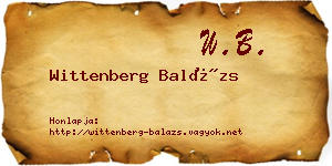 Wittenberg Balázs névjegykártya